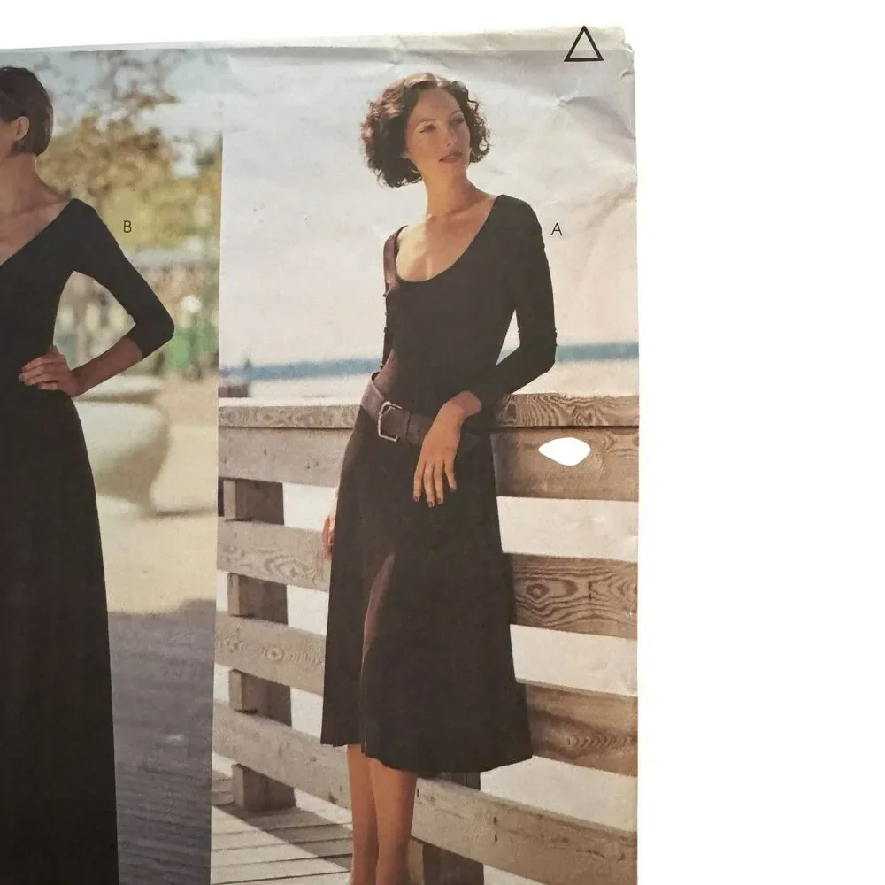 Vogue 2625 MICHAEL KORS Sewing Pattern Flared Pullover Maxi Dress Sz 8-12 UNCUT